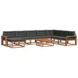 Outdoor Sofa Set with Cushion 9 pcs Natural and Anthracite