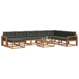 Outdoor Sofa Set with Cushion 9 pcs Natural and Anthracite