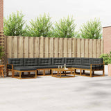 Outdoor Sofa Set with Cushion 9 pcs Natural and Anthracite