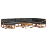 Outdoor Sofa Set with Cushion 9 pcs Natural and Anthracite