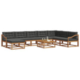 Outdoor Sofa Set with Cushion 9 pcs Natural and Anthracite