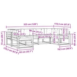 Outdoor Sofa Set with Cushion 6 pcs Natural and Anthracite - Extra Image