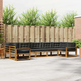 Outdoor Sofa Set with Cushion 7 pcs Natural and Anthracite
