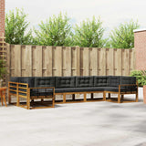 Outdoor Sofa Set with Cushion 7 pcs Natural and Anthracite