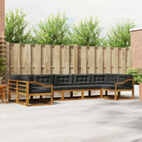 Outdoor Sofa Set with Cushion 7 pcs Natural and Anthracite
