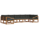 Outdoor Sofa Set with Cushion 7 pcs Natural and Anthracite