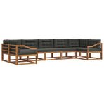 Outdoor Sofa Set 7 pcs 7-Seaters Natural and Anthracite