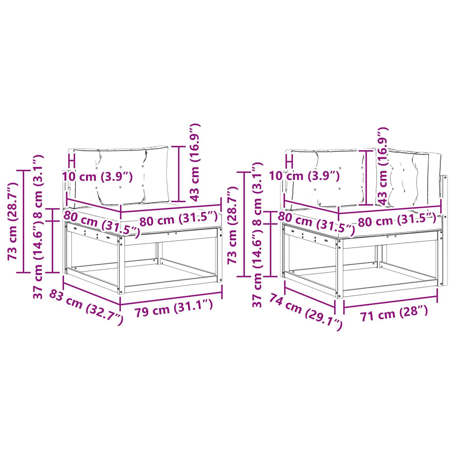 Outdoor Sofa Set 7 pcs 7-Seaters Natural and Anthracite