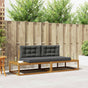 Outdoor Sofa Set Natural and Anthracite Solid Acacia Wood