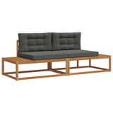 Outdoor Sofa Set with Cushion Natural and Anthracite - Front View