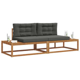 Outdoor Sofa Set with Cushion Natural and Anthracite - Side View