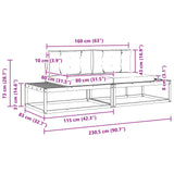 Outdoor Sofa Set with Cushion Natural and Anthracite