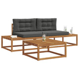 Outdoor Sofa Set with Cushion Natural and Anthracite - Side View