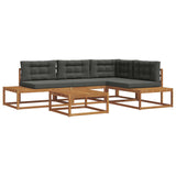 Outdoor Sofa Set Natural and Anthracite - Front View