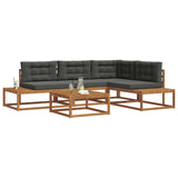 Outdoor Sofa Set Natural and Anthracite - Side View