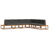 Outdoor Sofa Set Natural and Anthracite - Front View