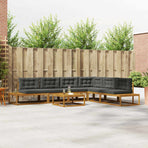 7 pcs Outdoor Sofa Set Solid Acacia Wood and Polyester