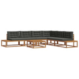 Outdoor Sofa Set Natural and Anthracite - Front View