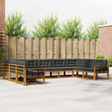 Outdoor Sofa Set with Cushion 9 pcs Natural and Anthracite