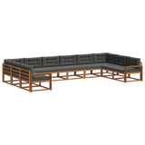 Outdoor Sofa Set with Cushion 10 pcs Natural and Anthracite