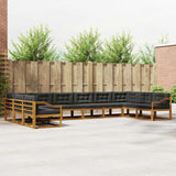 Outdoor Sofa Set with Cushion 10 pcs Natural and Anthracite