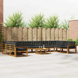 Outdoor Sofa Set with Cushion 11 pcs Natural and Anthracite