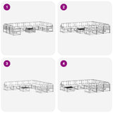 Outdoor Sofa Set with Cushion 11 pcs Natural and Anthracite - Low Angle