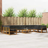 Outdoor Sofa Set with Cushion 11 pcs Natural and Anthracite