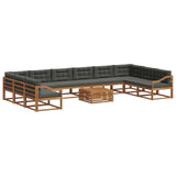 Outdoor Sofa Set with Cushion 11 pcs Natural and Anthracite