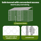 Dog Cage with Roof Silver 400 x 200 x 256 cm Steel and PE