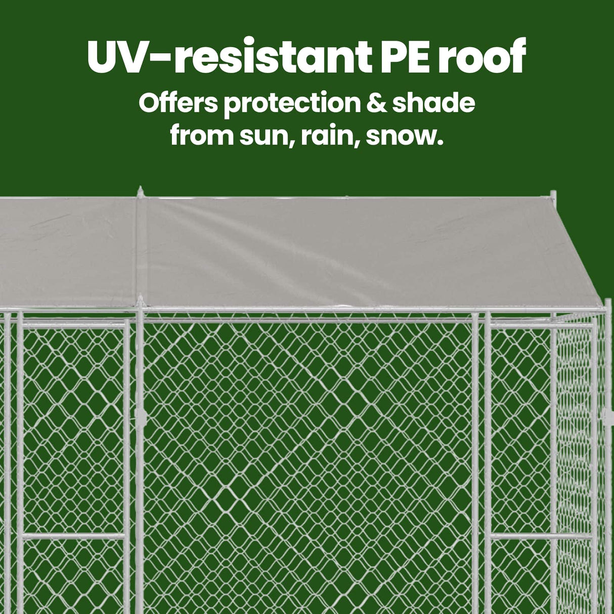 Dog Cage with Roof Silver 400 x 200 x 256 cm Steel and PE