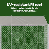 Dog Cage with Roof Silver 400 x 200 x 256 cm Steel and PE