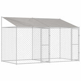 Dog Cage with Roof Silver 400 x 200 x 256 cm Steel and PE
