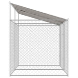 Dog Cage with Roof Silver 400 x 200 x 256 cm Steel and PE - Top-Down View