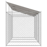 Dog Cage with Roof Silver 600 x 200 x 256 cm Steel and PE - Top-Down View