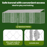 Dog Cage with Roof Silver 800 x 200 x 256 cm Steel and PE
