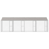 Dog Cage with Roof Silver 800 x 200 x 256 cm Steel and PE
