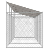 Dog Cage with Roof Silver 800 x 200 x 256 cm Steel and PE