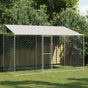 Dog Cage with Roof Silver 400 x 200 x 256 cm Steel and PE