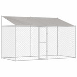 Dog Cage with Roof Silver 400 x 200 x 256 cm Steel and PE