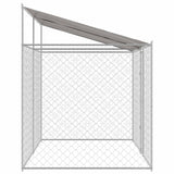 Dog Cage with Roof Silver 400 x 200 x 256 cm Steel and PE - Top-Down View