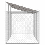 Dog Cage with Roof Silver 600 x 200 x 256 cm Steel and PE - Top-Down View