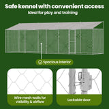 Dog Cage with Roof Silver 800 x 200 x 256 cm Steel and PE - Low Angle