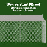 Dog Cage with Roof Silver 800 x 200 x 256 cm Steel and PE
