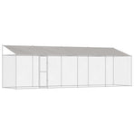 Dog Cage with Roof Silver 800 x 200 x 256 cm Steel and PE
