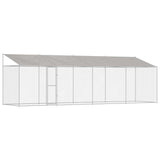 Dog Cage with Roof Silver 800 x 200 x 256 cm Steel and PE