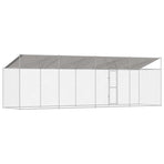 Dog Cage with Roof Silver 800 x 200 x 256 cm Steel and PE