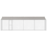 Dog Cage with Roof Silver 800 x 200 x 256 cm Steel and PE - Side View