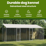 Dog Cage with Roof Silver 600 x 200 x 256 cm Steel and PE
