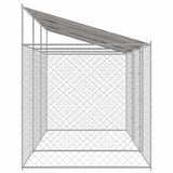 Dog Cage with Roof Silver 600 x 200 x 256 cm Steel and PE - Top-Down View